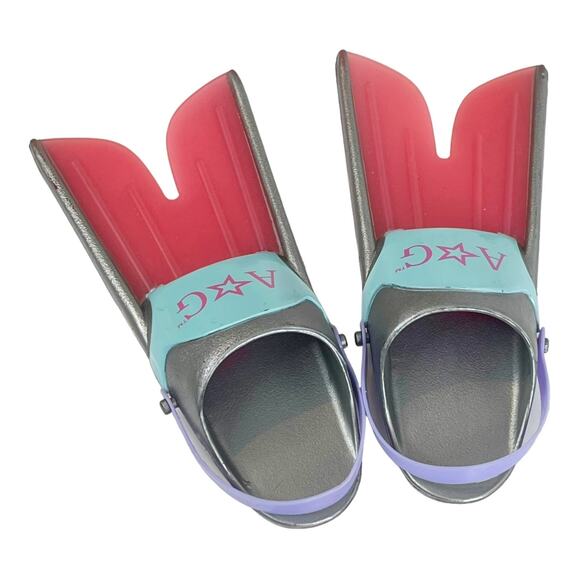 American Girl Sand & Surf SWIM FINS 18" Doll Flippers Pink Blue Gray Retired AG - Picture 3 of 5